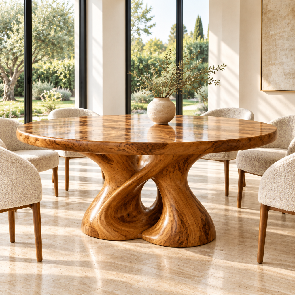 Haven Hourglass Twin Round Dining Table side view