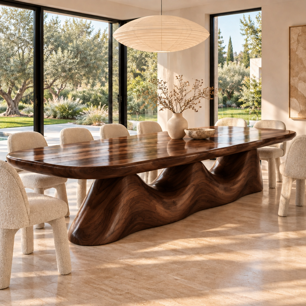 Haven Tideline Dining Table in Dark Walnut finish