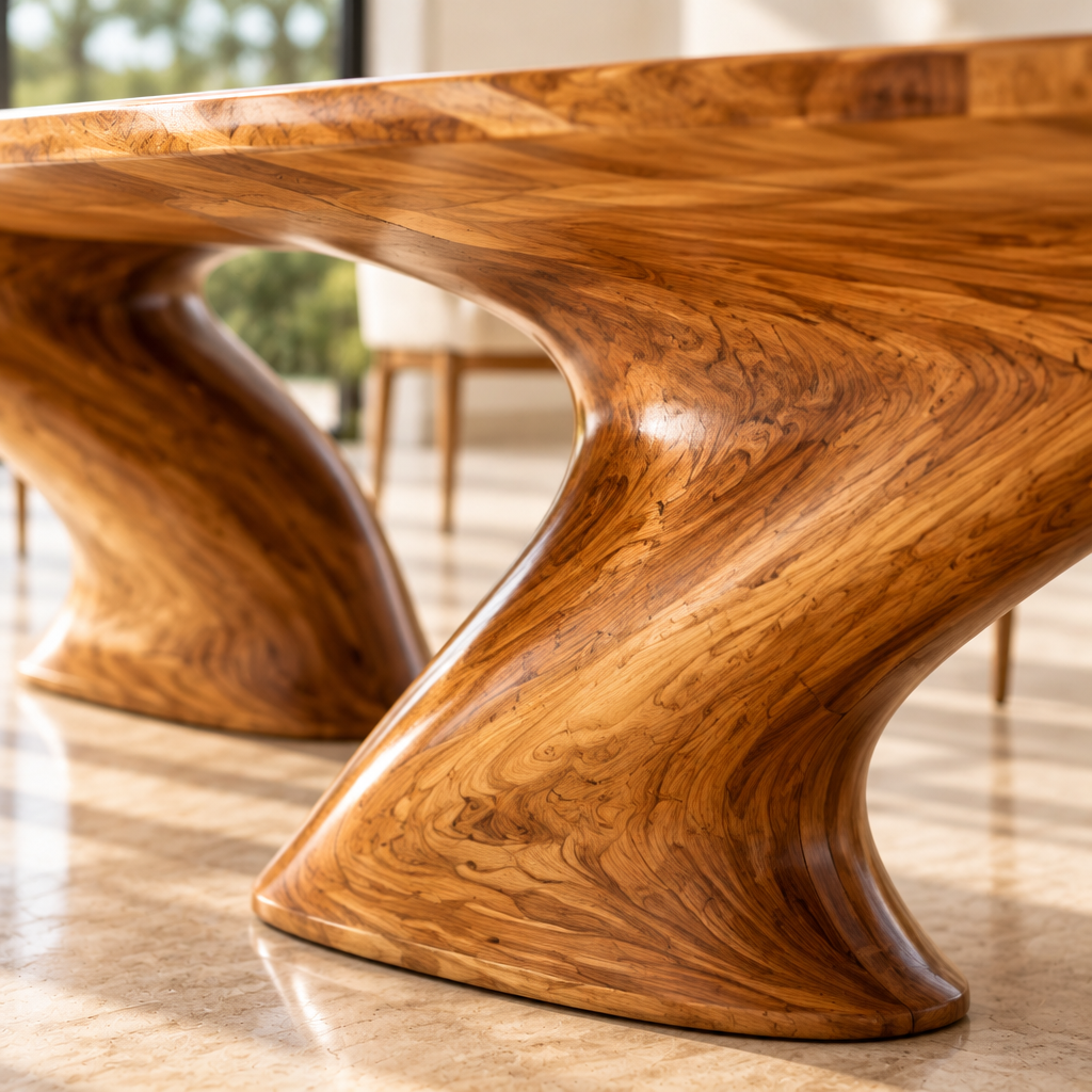 Haven Swallowtail Dining Table wood grain close-up