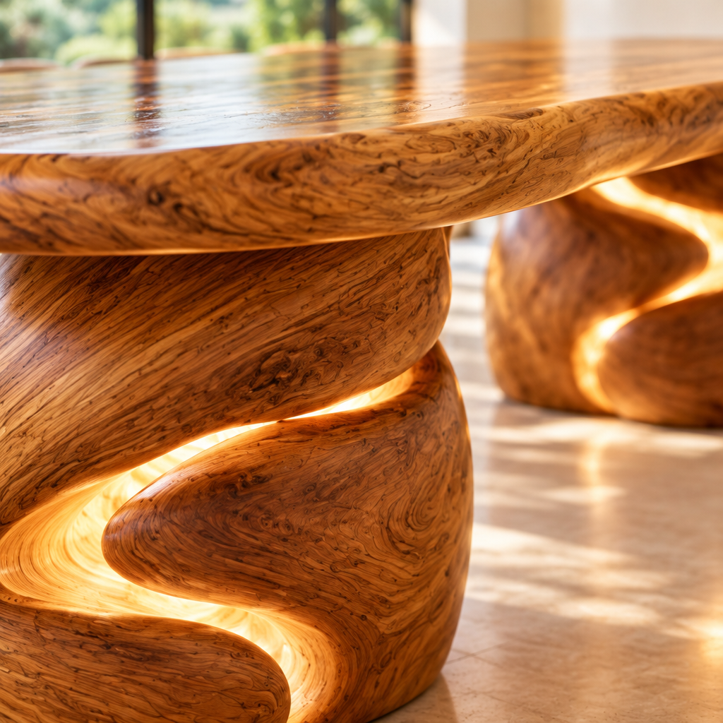 Haven Canyon Block Dining Table wood grain close-up