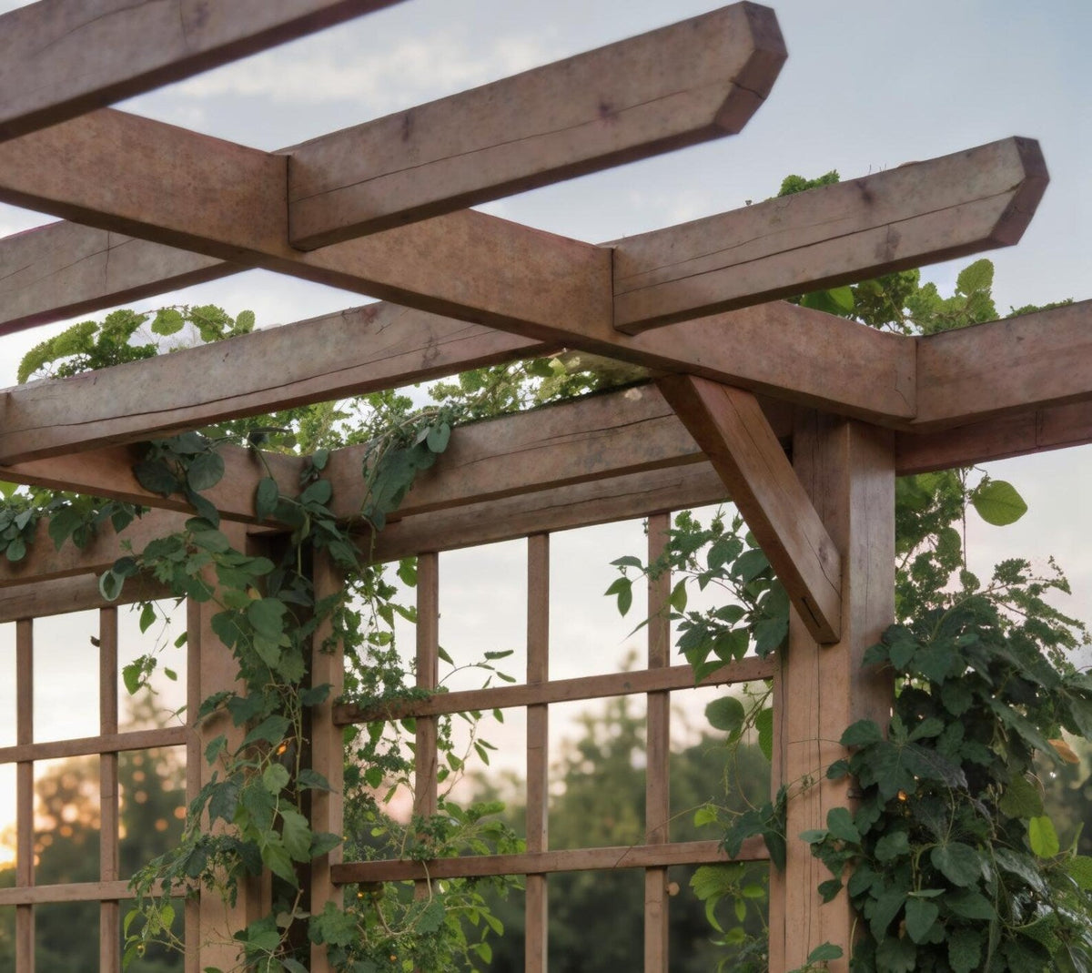 Wood Garden Arbor Trellis for Climbing Plants, 59 to 87 in Wide