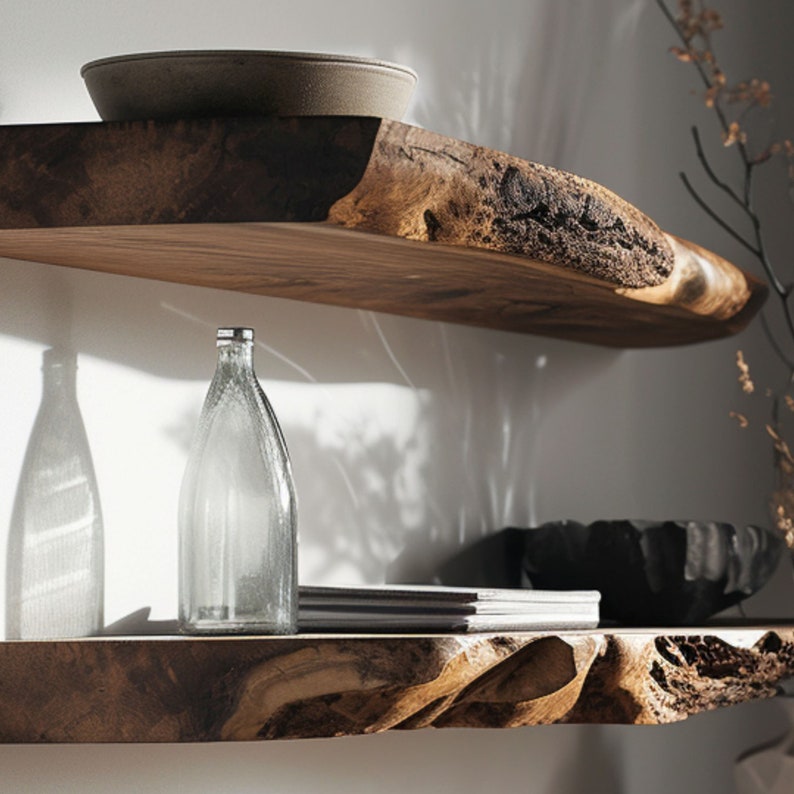 Floating Wall Shelf Live Edge Shelf Decor