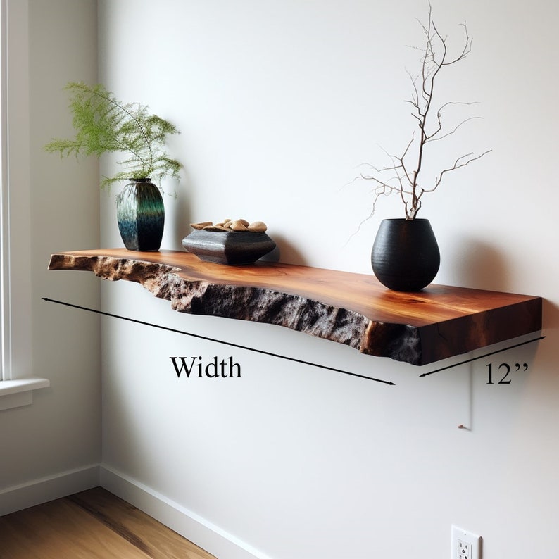 Floating Wall Shelf Live Edge