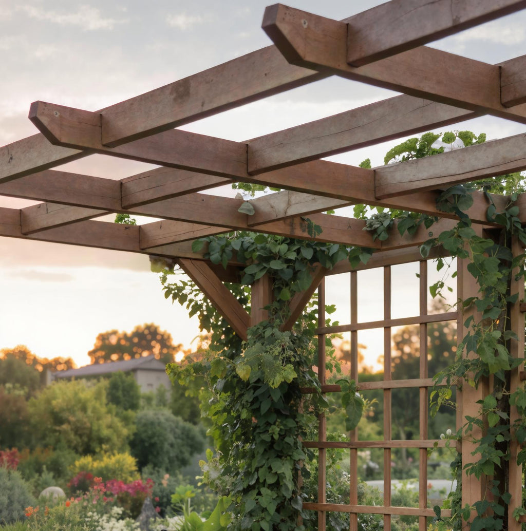 Wood Garden Arbor Trellis for Climbing Plants, 59 to 87 in Wide