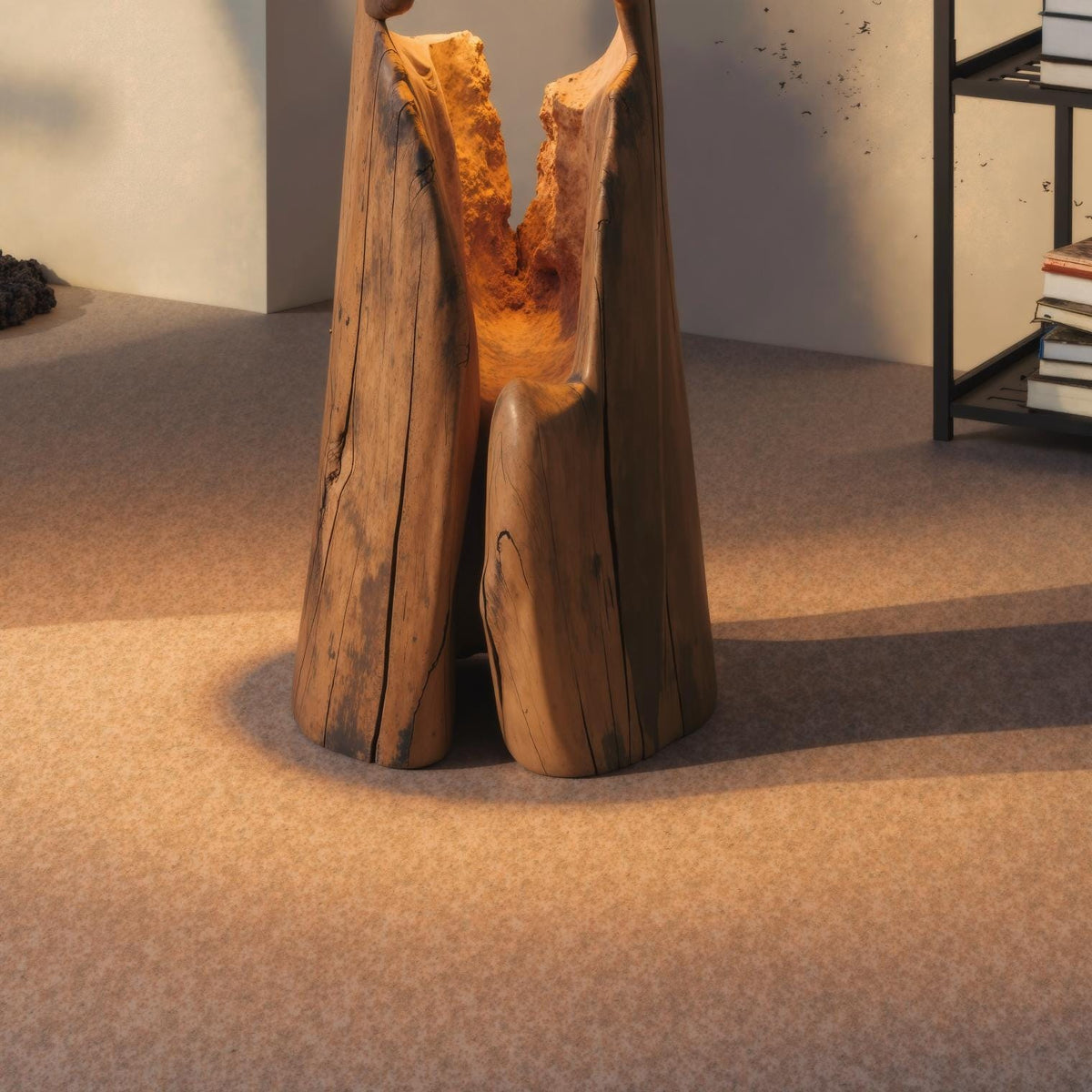 Hollow Log Floor Lamp for Cabin-Style Rooms, 39 to 59 Inches Tall