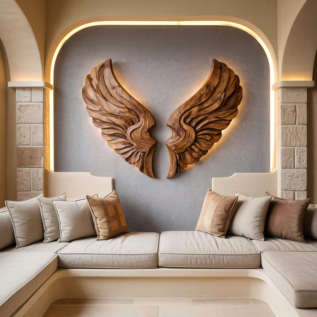 Handcrafted Wooden Wing Wall Art For Modern Interior Decor