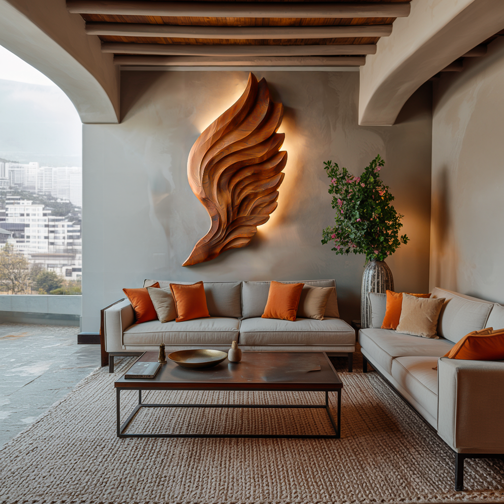 Abstract Wooden Wing Wall Art For Modern Wall Decor