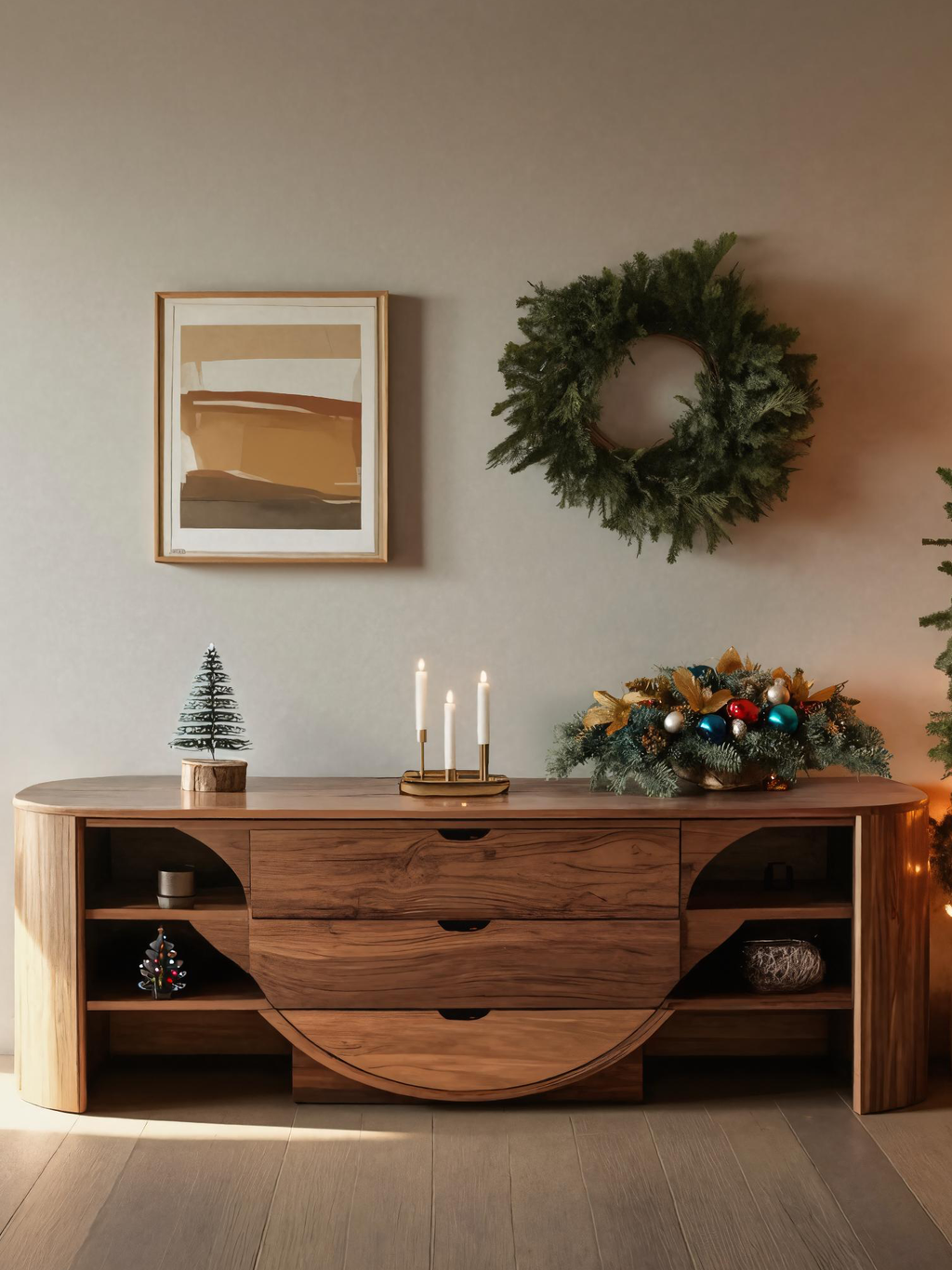 Christmas Modern Sideboard With Drawers For Living Room Or Dining