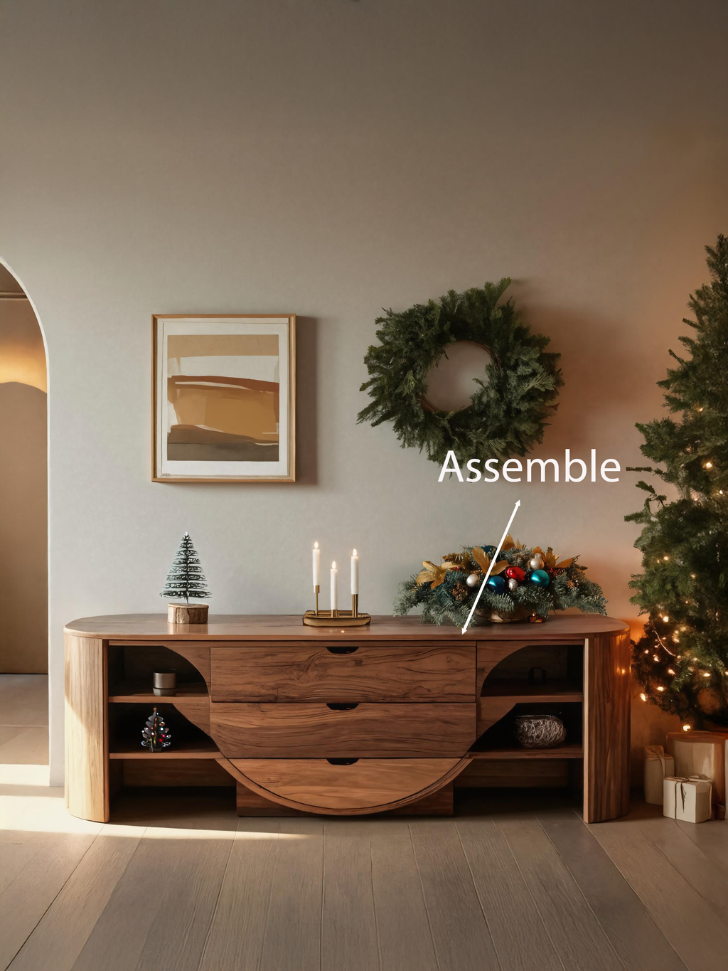 Christmas Modern Sideboard With Drawers For Living Room Or Dining