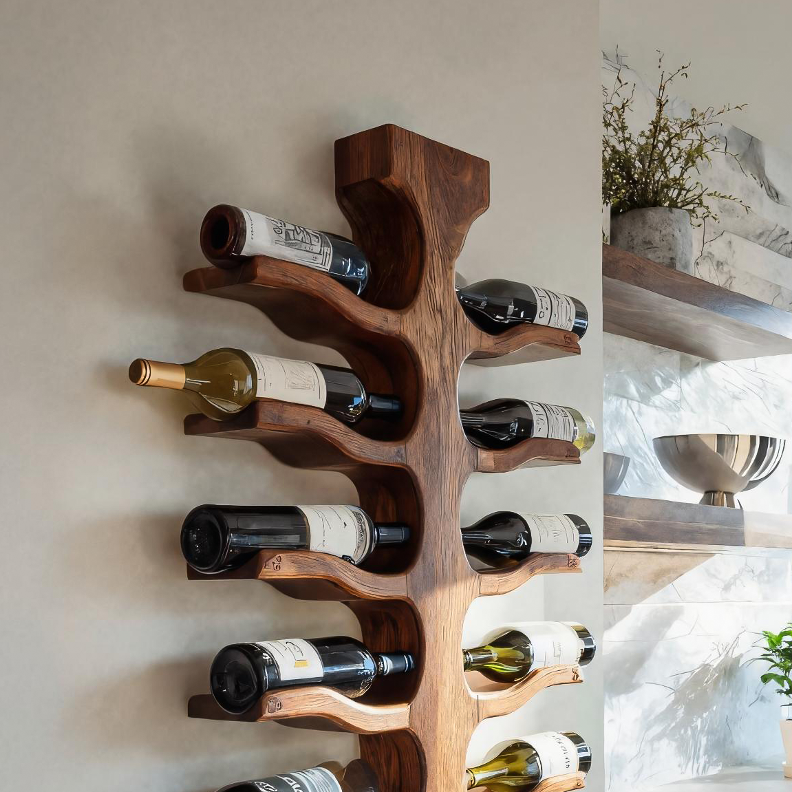 Modern Wall Mounted Wine Rack For Bar Storage Decor