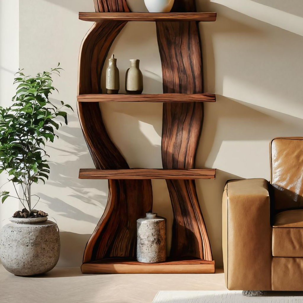 Contemporary Curved Floating Shelf For Living Room Decor