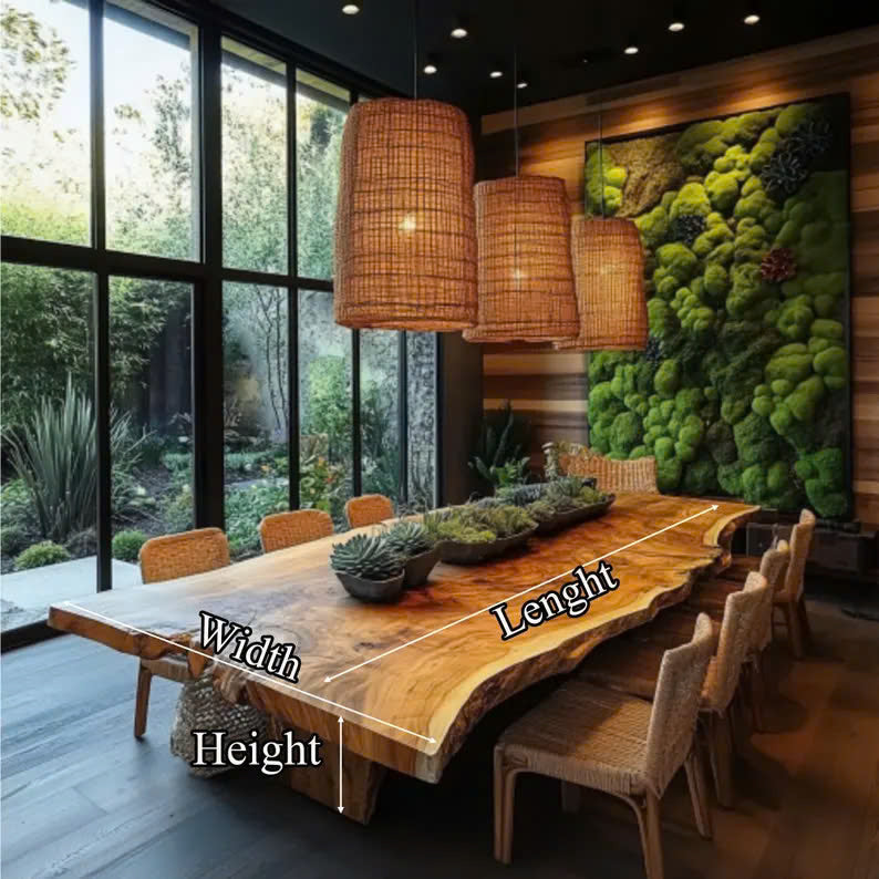 Solid Hardwood Dining Table with Soft Curved Edges, Seats 4 to 12