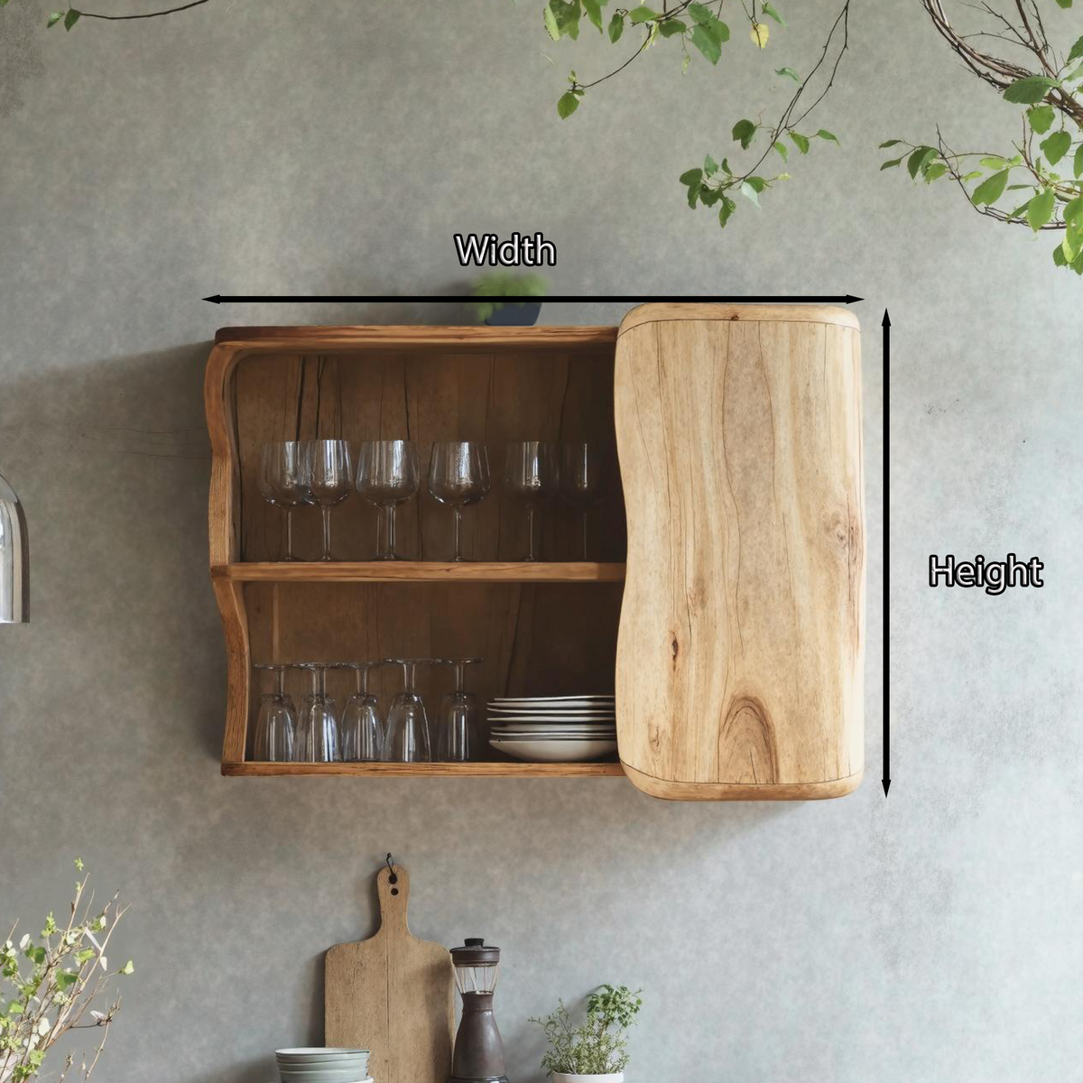 Farmhouse Wooden Kitchen Cabinet For Kitchen