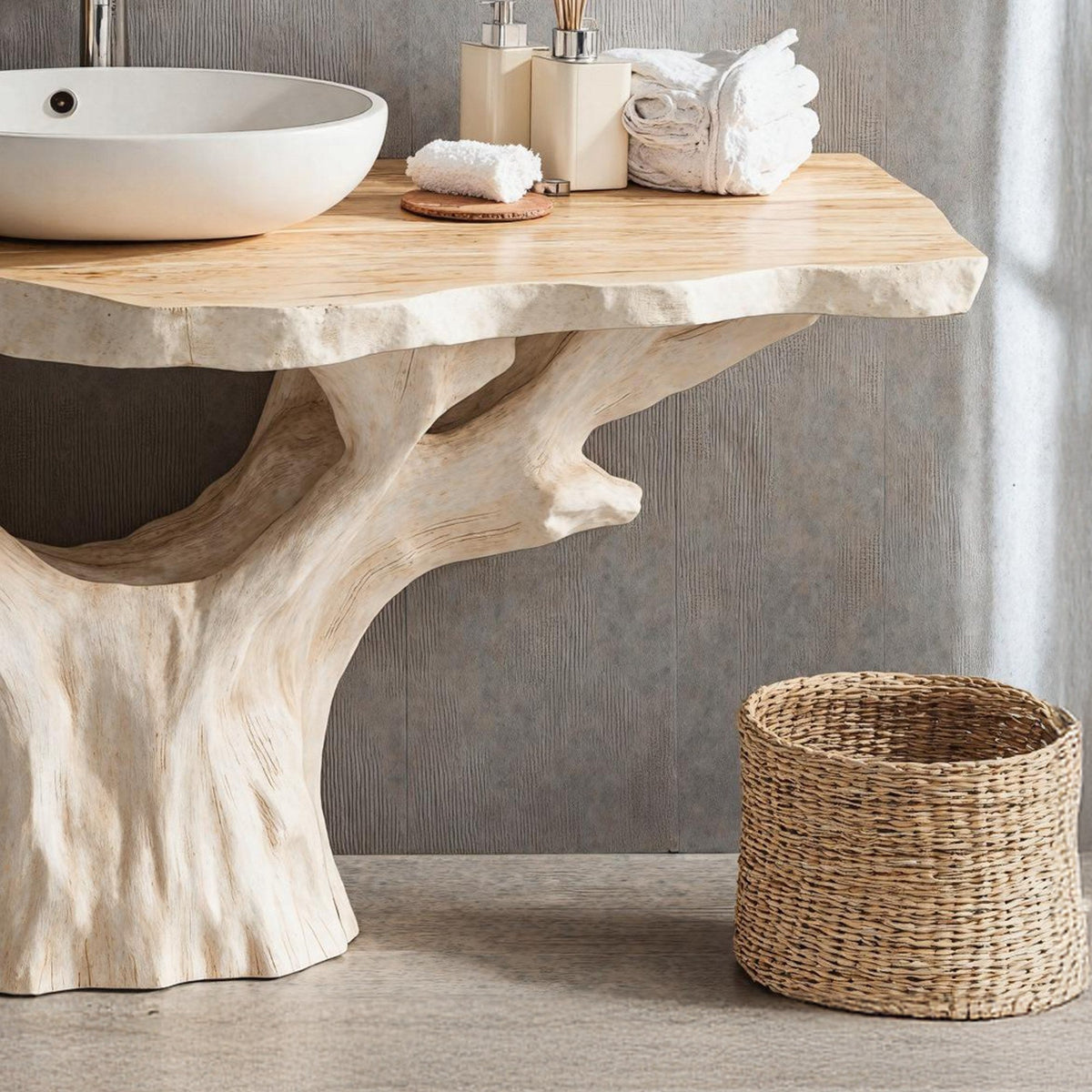 Modern Rustic Solid Wood Bathroom Vanity For Cozy Bathroom Spaces