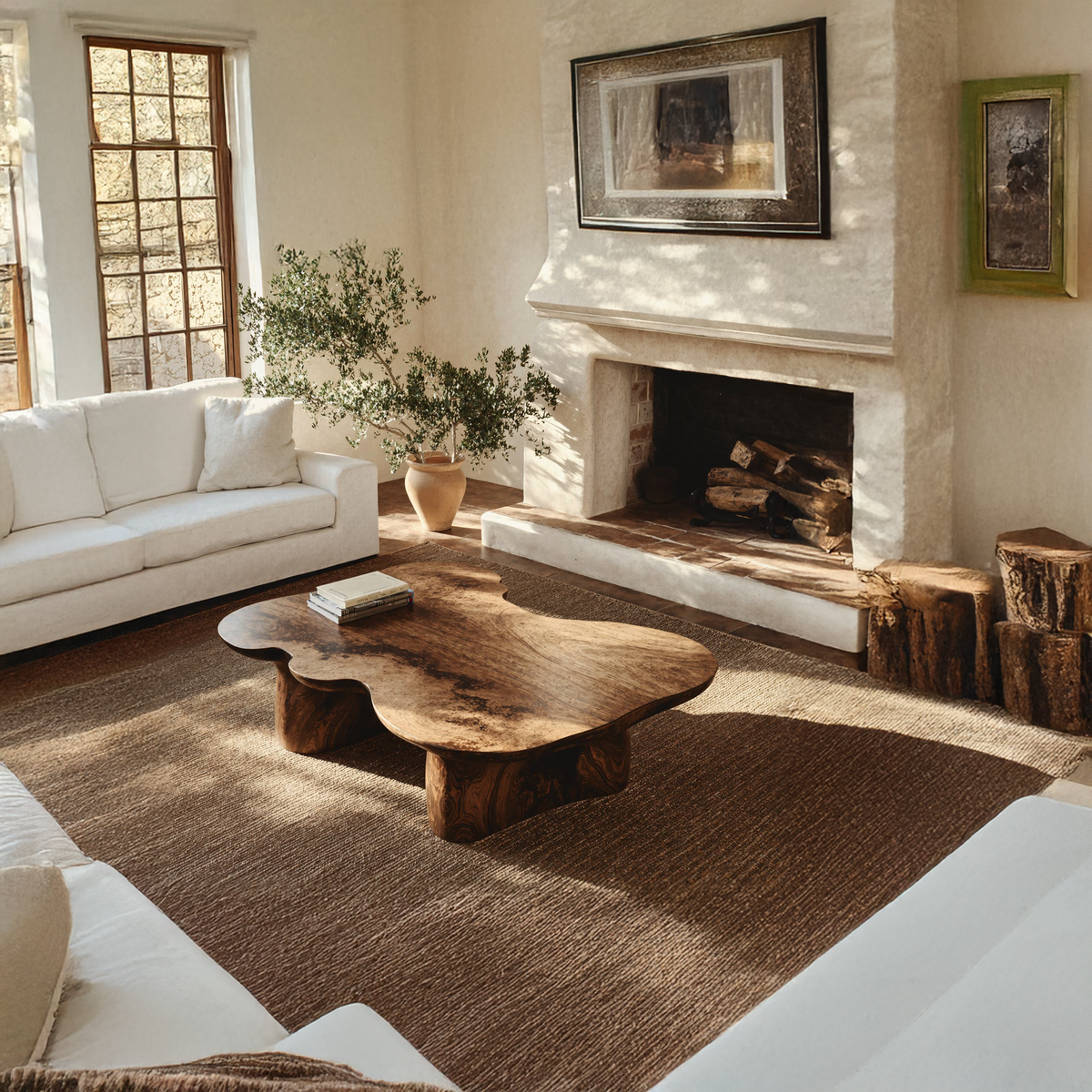 Handcrafted Wood Coffee Table Sofa Table