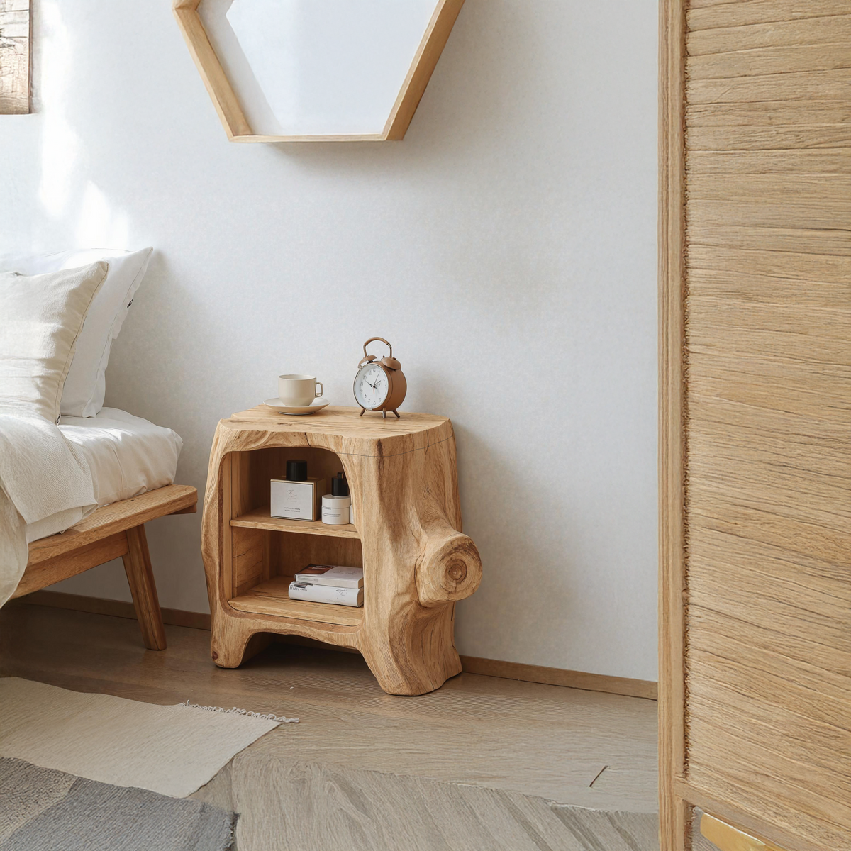 Handcrafted Wooden Nightstand For Unique Bedroom