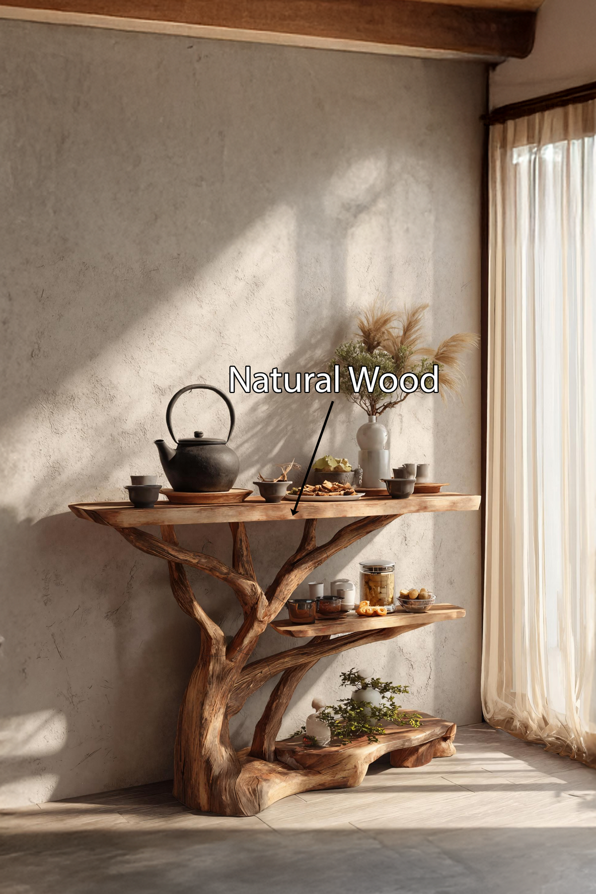 Farmhouse Solid Wood Console Table For Cozy Entryway Furniture Design