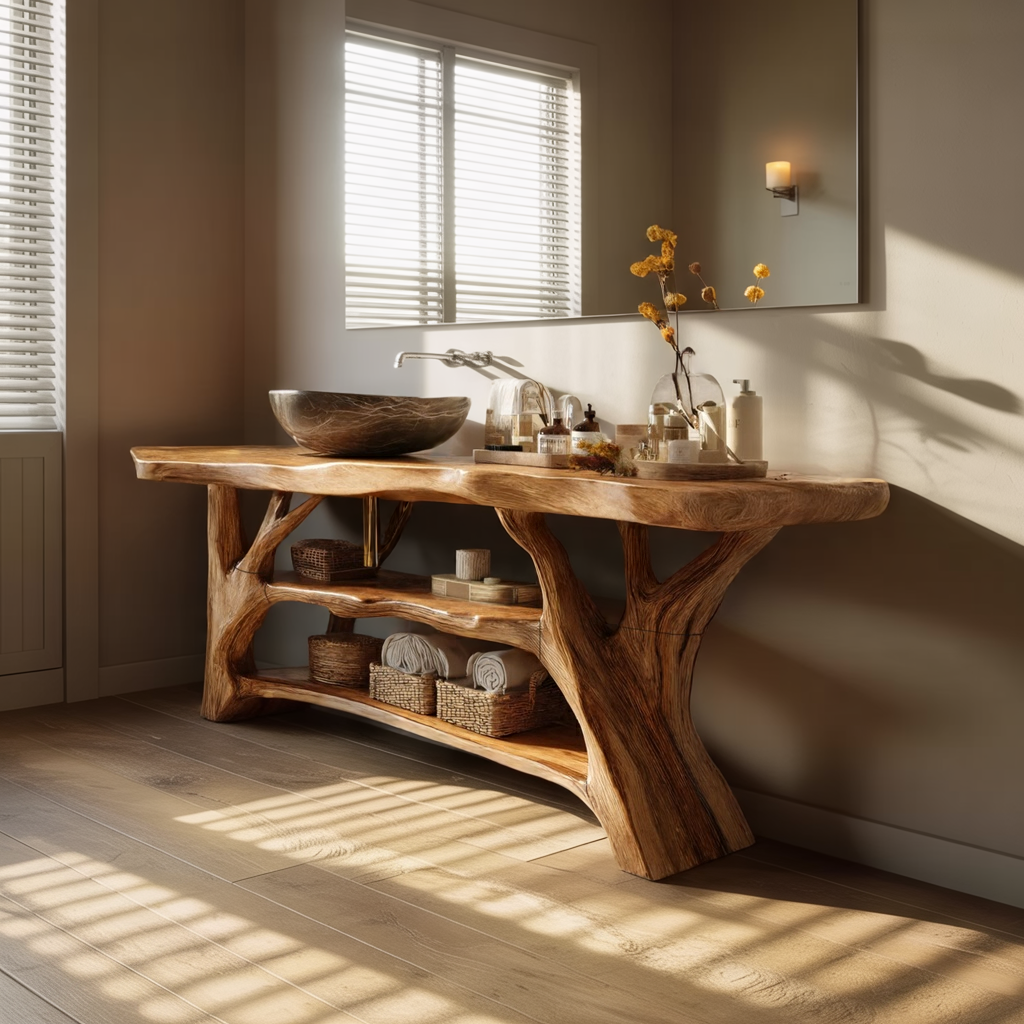 Farmhouse Solid Wood Bathroom Vanity For Farmhouse Furniture Interior