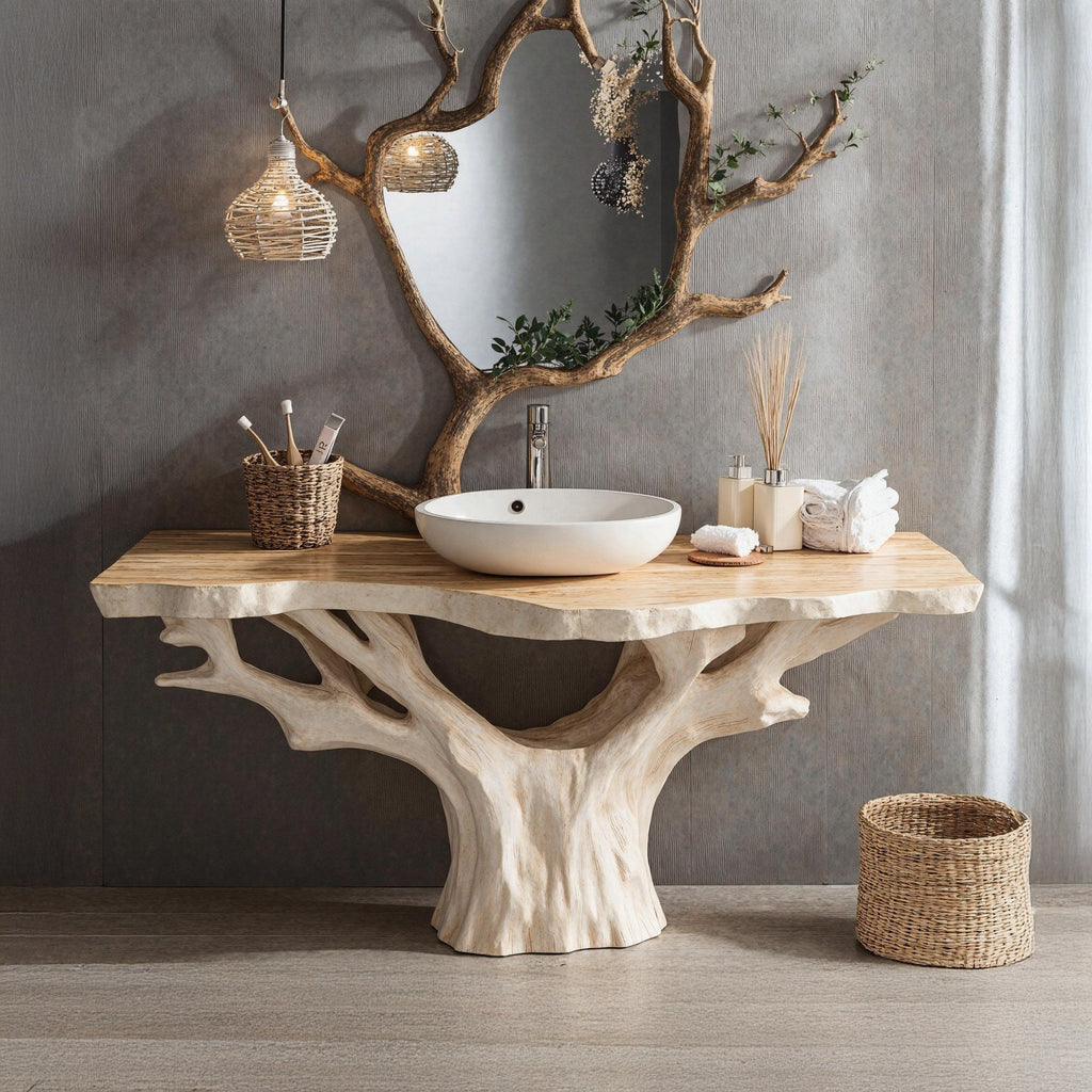 Modern Rustic Solid Wood Bathroom Vanity For Cozy Bathroom Spaces