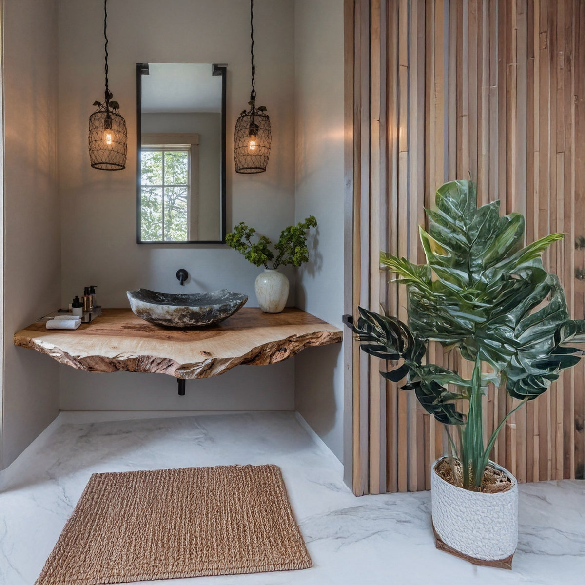 Natural Rustic Bathroom Vanity Floating Shelves For Cozy Spaces