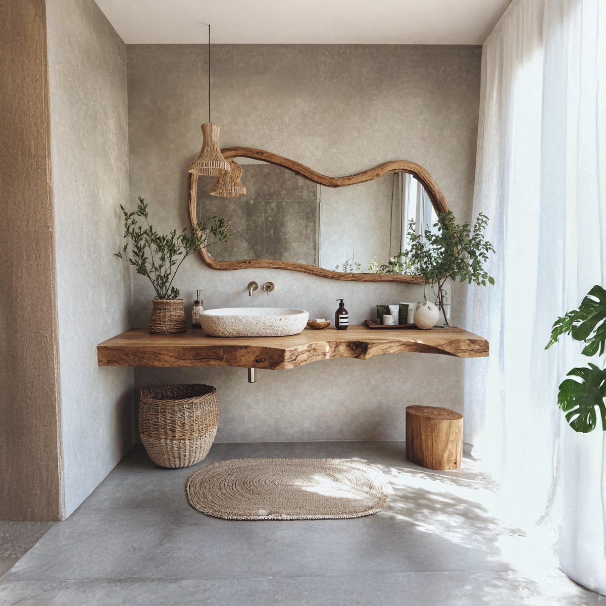 Solid Wood Vanity Top, Vintage Floating Shelf for Modern Bathrooms