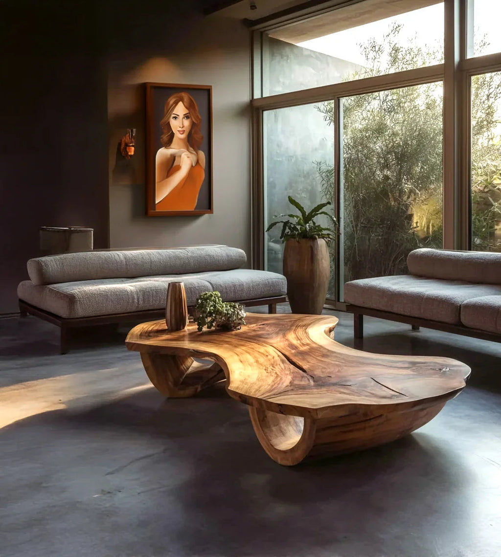 Rustic Reclaimed Wood Coffee Table With Shelf