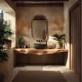 Rustic Floating Shelf Single Vanity Bathroom