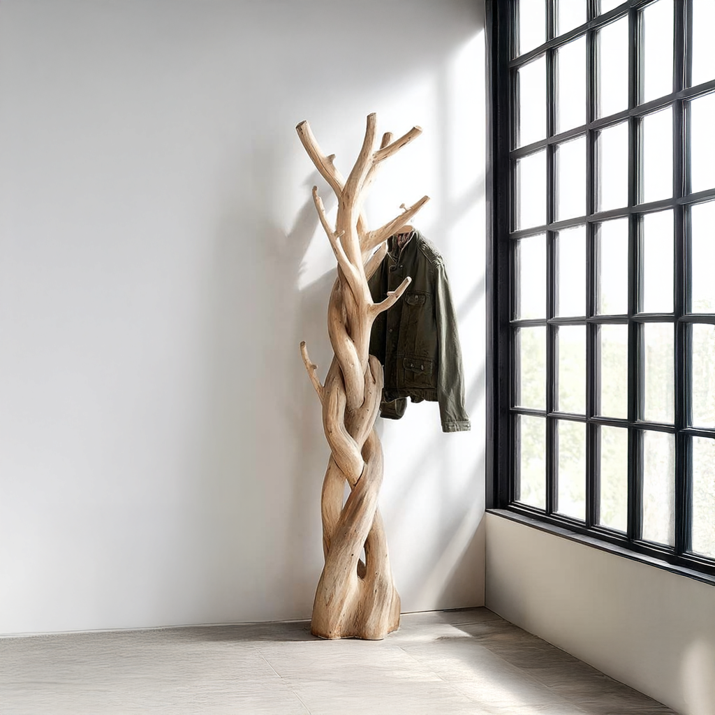 Driftwood Standing Clothes Tree for Bedroom or Closet, 60-80 in