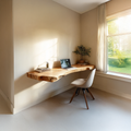 Floating Desk, Mid Century Live Edge Wall Desk for Living Room