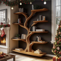 Rustic Christmas Tree Wall Shelf