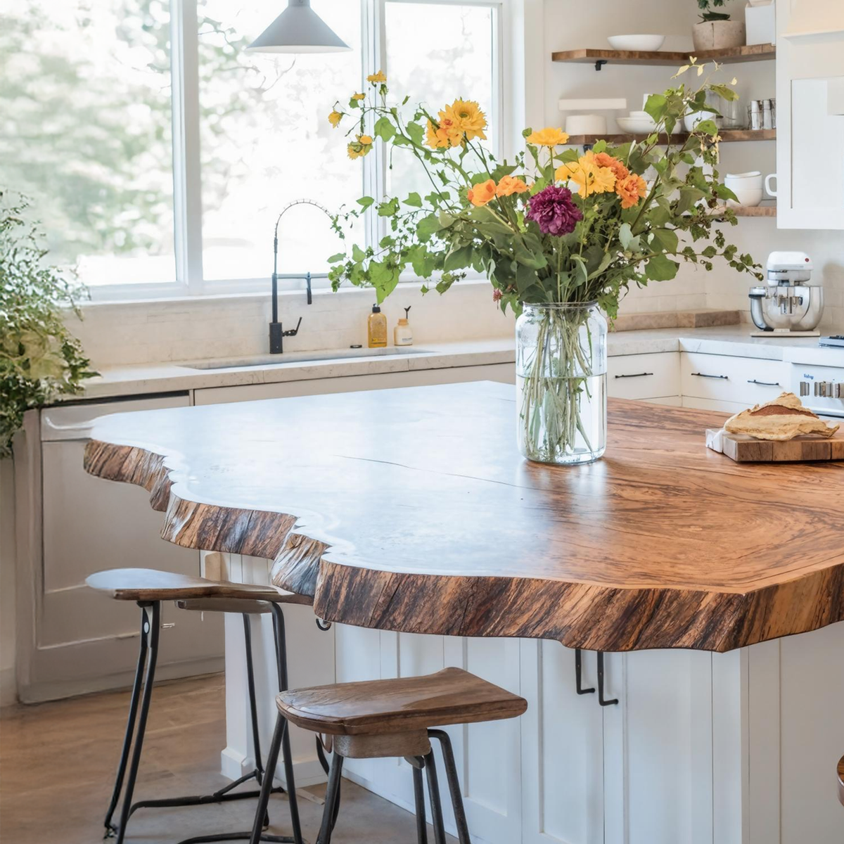 Handcrafted Live Edge Tabletop For Dining Room Furniture
