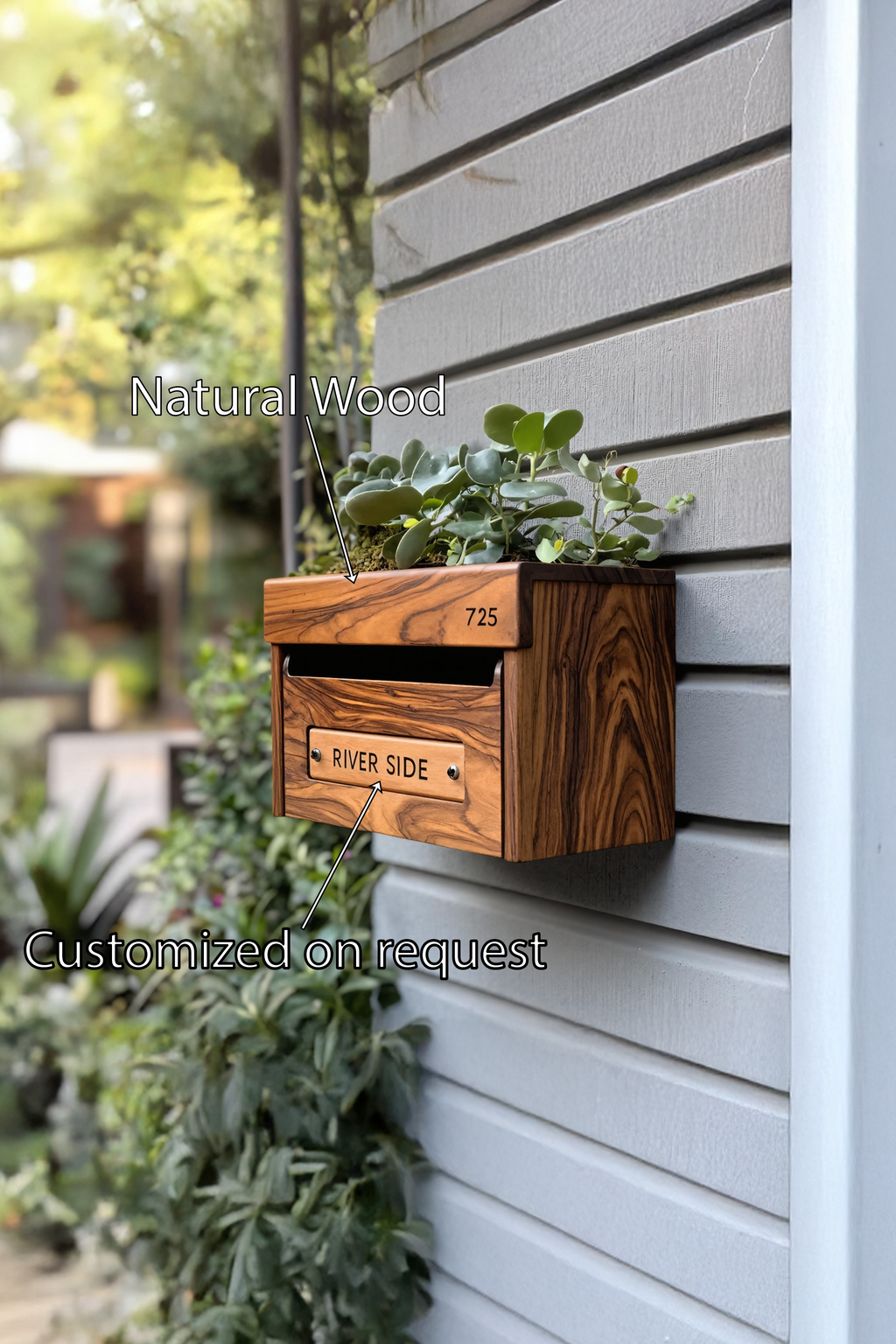 Handcrafted Wooden Sculpture Mailbox For Patio Furniture Garden Design