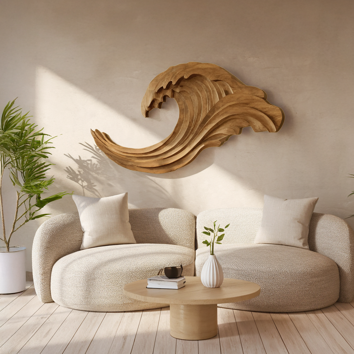 Abstract Ocean Wave Wall Sculpture For Living Room