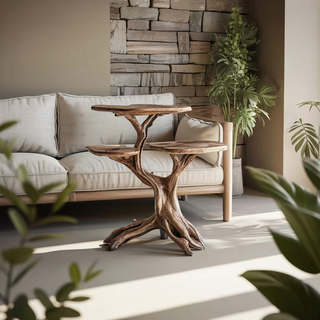 Farmhouse Wood Lamp Table, Oil and Wax Finish, 24 to 35 in Tall
