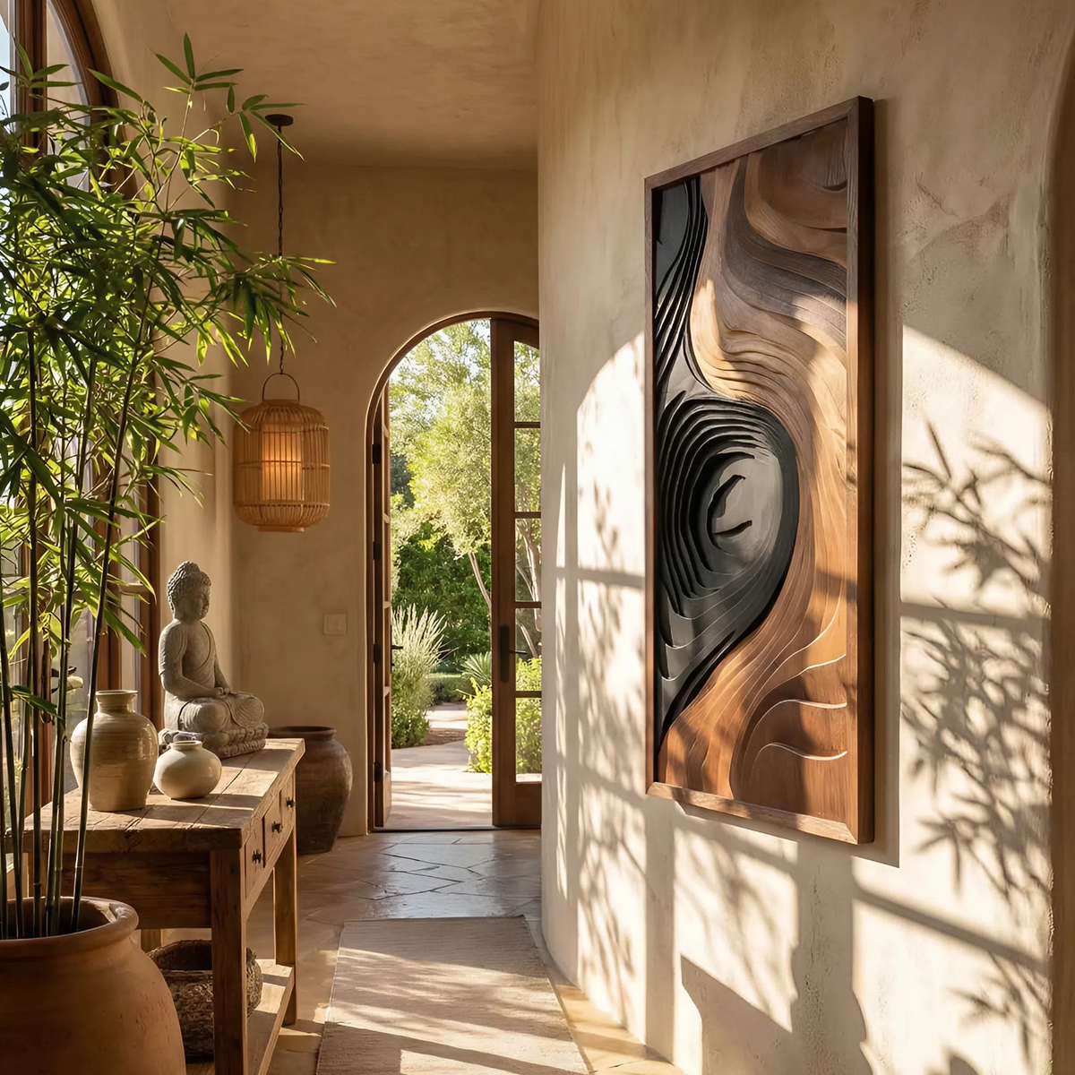 Contemporary Abstract Wood Wall Art Panel