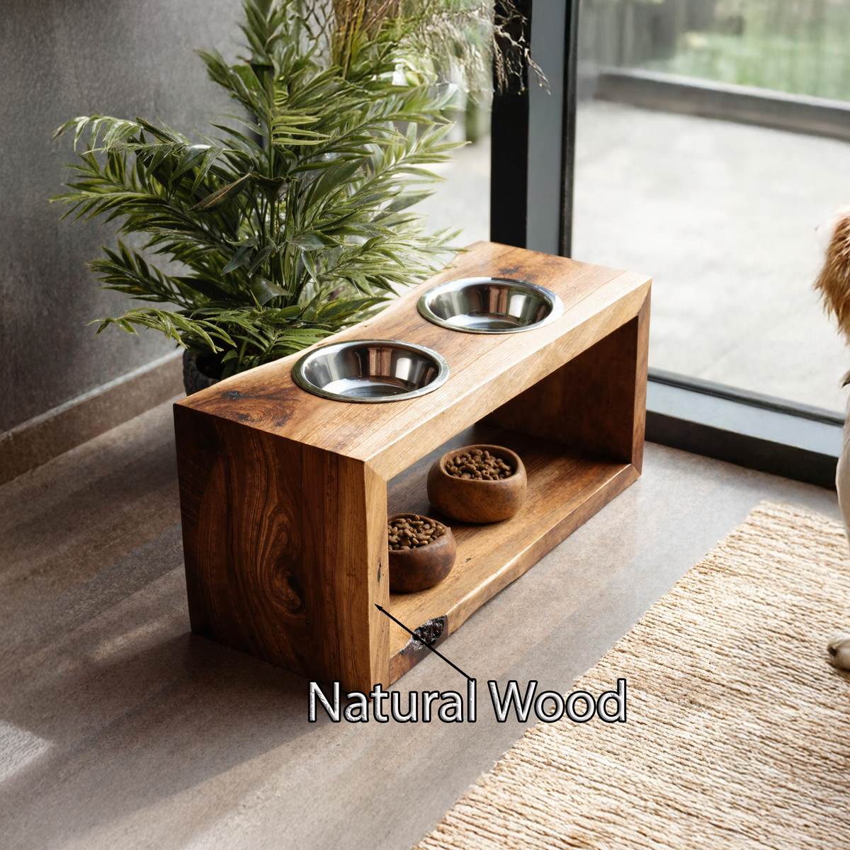 Handcrafted Pet Bowl Holder Pet Food Area