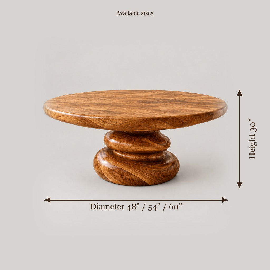 Haven Ripple Ring Round Dining Table size chart