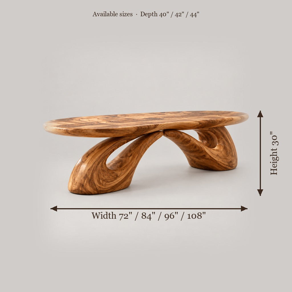 Haven Leaning Arches Dining Table size chart