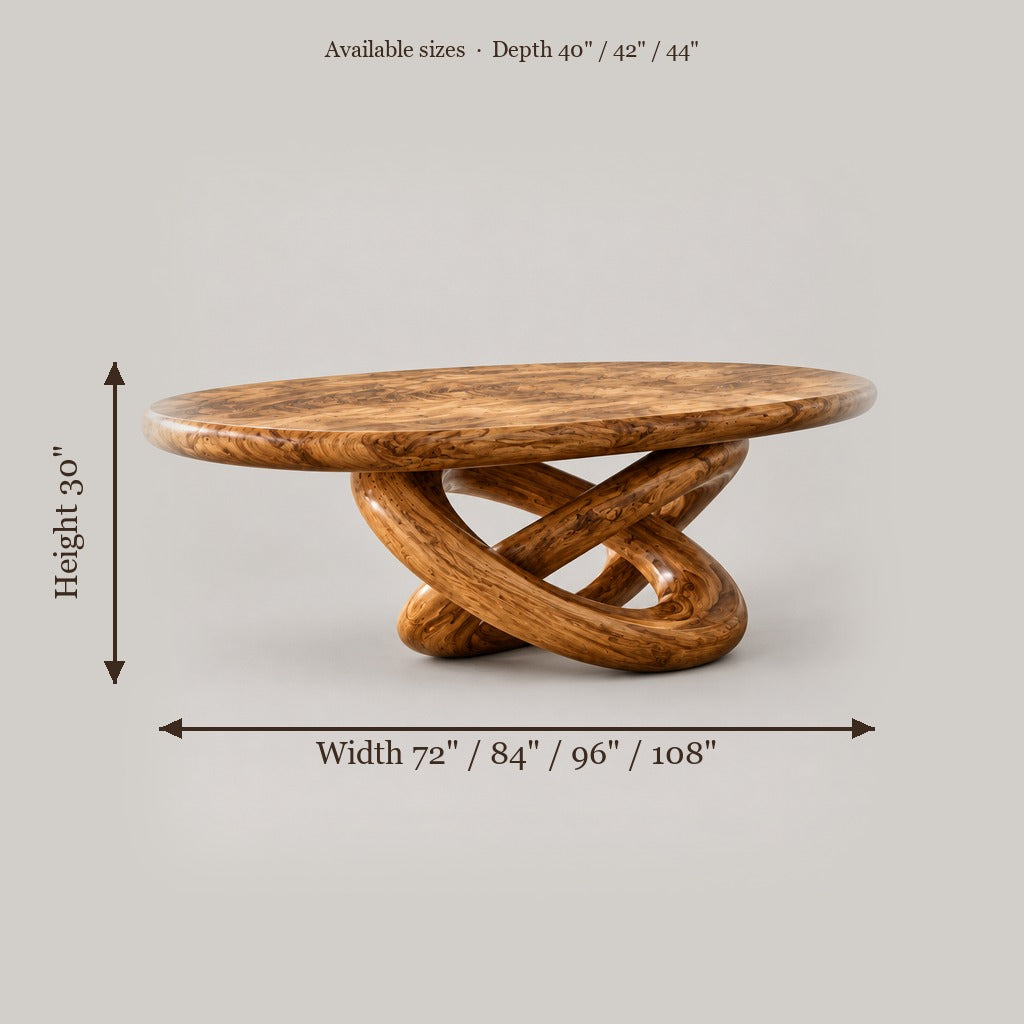 Haven Orbit Dining Table size chart