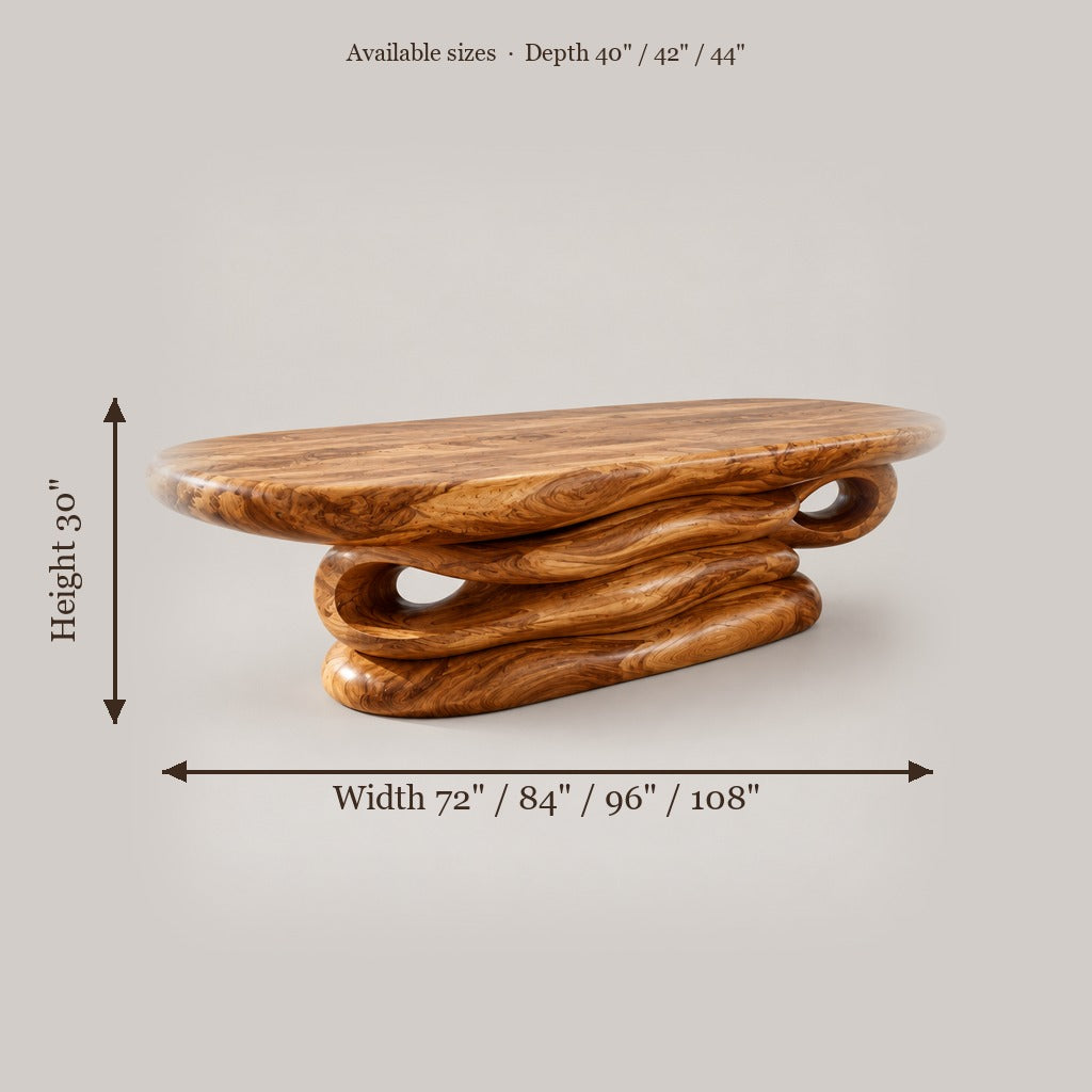 Haven Dune Ridge Dining Table size chart