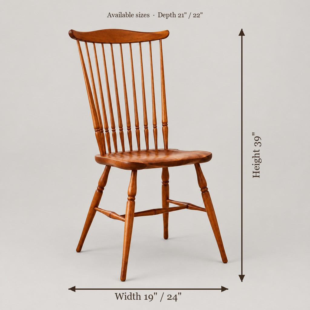 Linden Windsor Spindle Dining Chair size chart