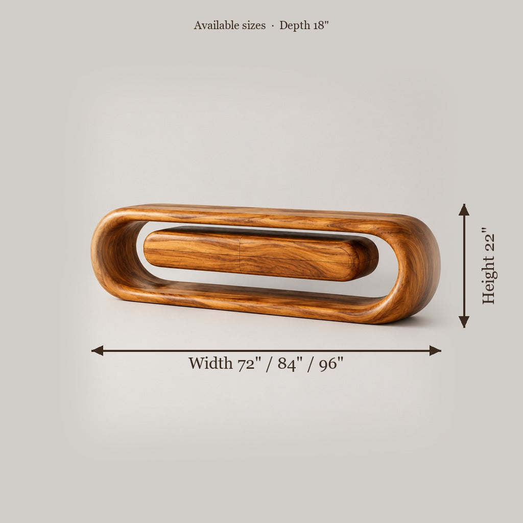 Solana Ribbon Loop Media Console size chart