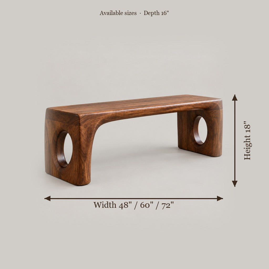 Atelier Double-Arch Bench size chart