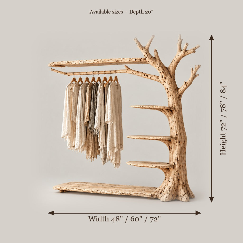 Tidewood Branch Open Wardrobe size chart