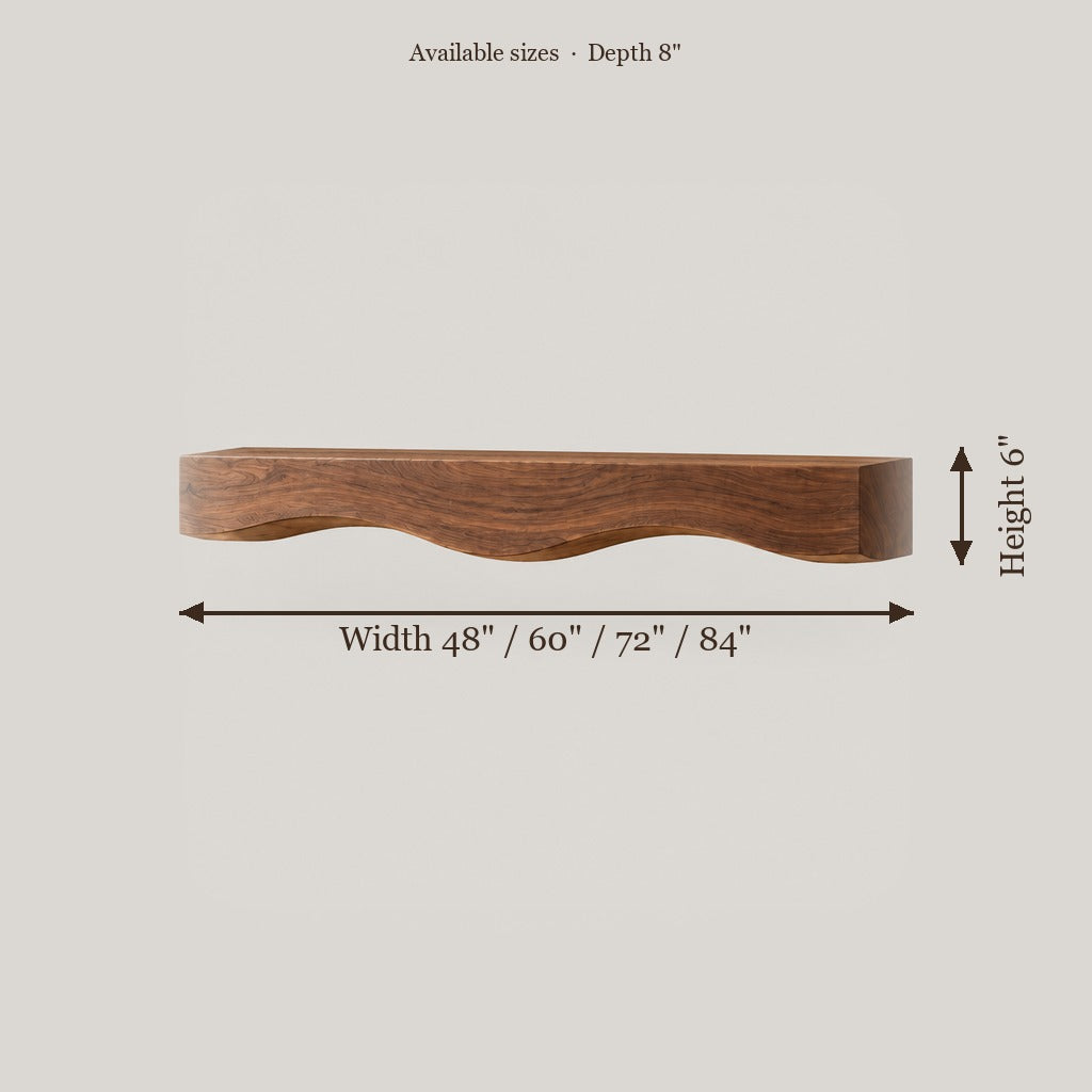 Mesa Carved Fireplace Mantel size chart