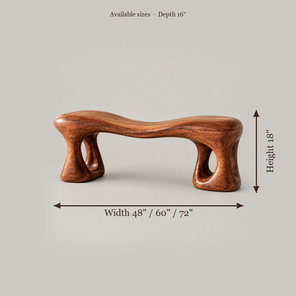 Mojave Sculpted Entry Bench size chart
