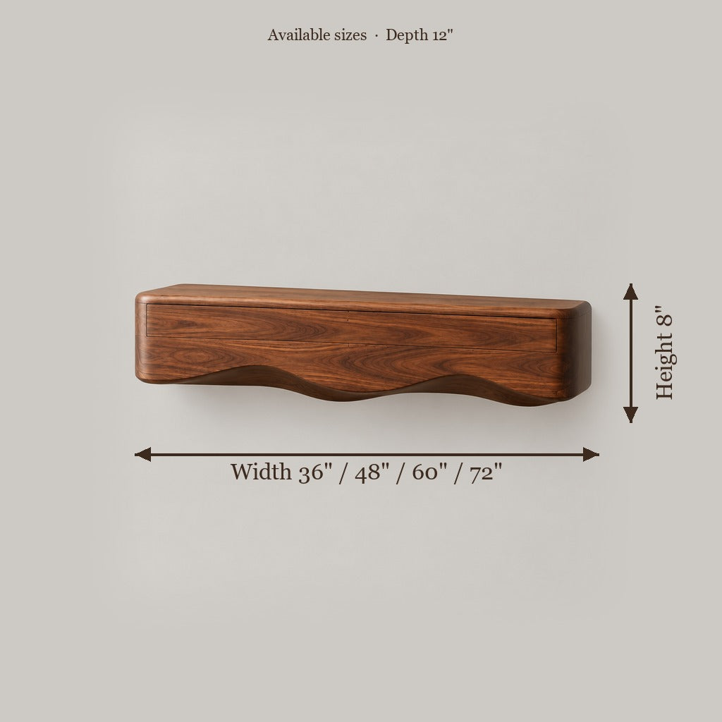 Mesa Floating Wall Console size chart
