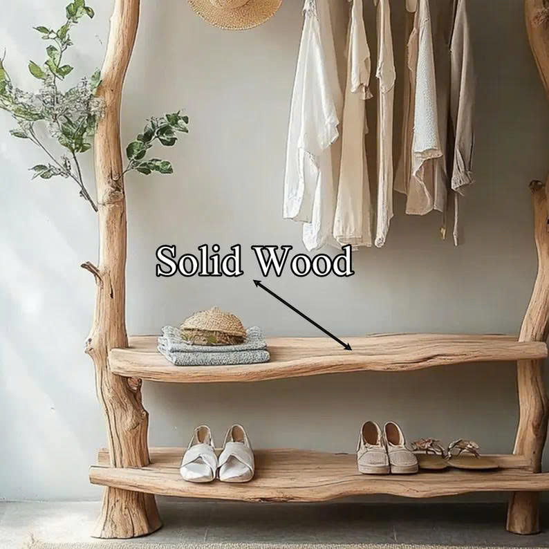 Handmade Wooden Tree Branch Coat Rack Home Decor Gift