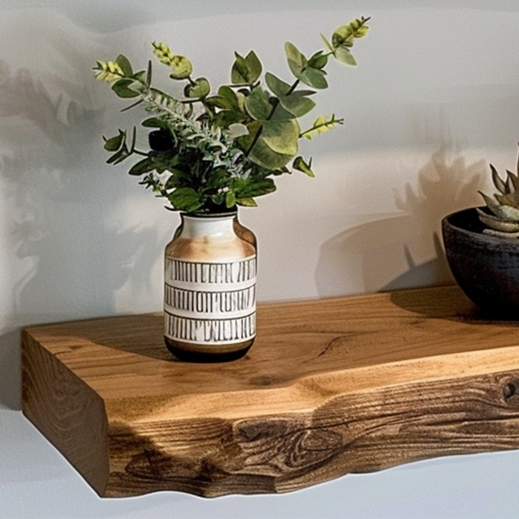 Live Edge Floating Shelf, Rustic Wood Wall Shelf Sold Individually