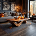 Mid Century Solid Wood Coffee Table Livingroom Decor Trick Or Treat